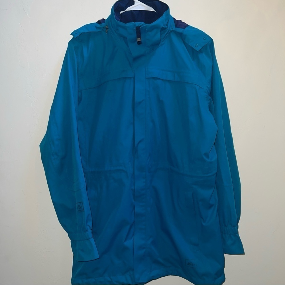 $169 REI E1 Elements Jacket Women's M Teal Full Zip‎ Hooded Lightweight